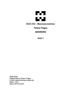 ECO 212 – Macroeconomics Yellow Pages ANSWERS Unit 1