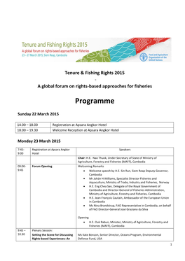 A Global Forum on Rights-Based Approaches for Fisheries