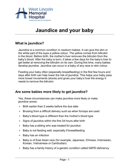 Jaundice and Your Baby