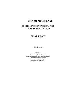 City of Moses Lake Shoreline Inventory and Characterization Final Draft