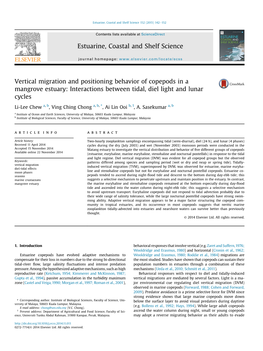 Vertical Migration and Positioning Behavior of Copepods in a Mangrove Estuary: Interactions Between Tidal, Diel Light and Lunar Cycles