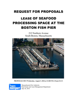 Request for Proposals Lease of Seafood Processing