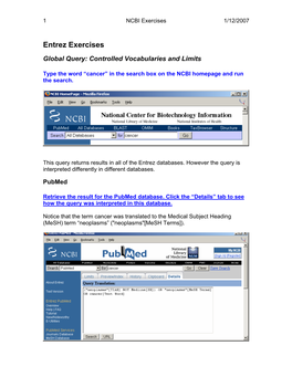 Entrez Exercises