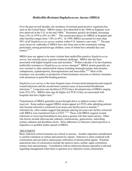 Methicillin-Resistant Staphylococcus Aureus (MRSA)