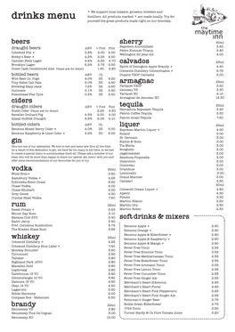 Drinks Menu Yourself the Great Products Made Right on Our Doorstep