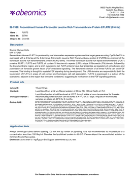 Recombinant Human Fibronectin Leucine Rich Transmembrane Protein 2/FLRT2 (C-6His)