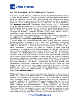 Rai Ufficio Stampa