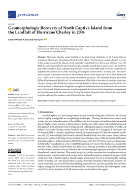 Geomorphologic Recovery of North Captiva Island from the Landfall of Hurricane Charley in 2004