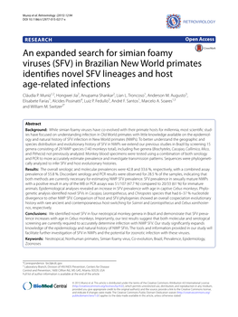 An Expanded Search for Simian Foamy Viruses (SFV) in Brazilian New World Primates Identifies Novel SFV Lineages and Host Age‑Related Infections Cláudia P