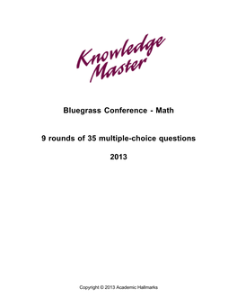 Bluegrass Conference - Math