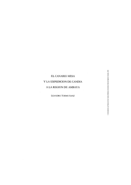 El Canario Mesa Y La Expedición De Candia Y La Región De Ambaya