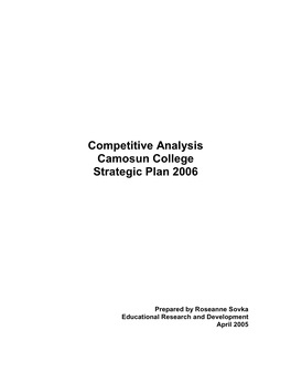Competitive Analysis Camosun College Strategic Plan 2006