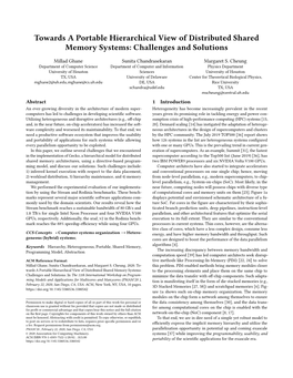 Towards a Portable Hierarchical View of Distributed Shared Memory Systems: Challenges and Solutions