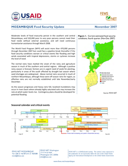 MOZAMBIQUE Food Security Update November 2007