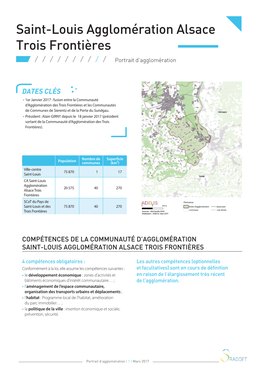 Saint-Louis Agglomération Alsace Trois Frontières Portrait D’Agglomération