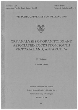 Xrf Analyses of Granitoids and Associated