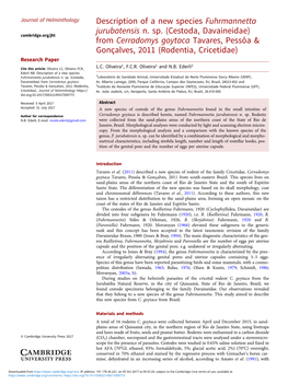 Description of a New Species Fuhrmannetta Jurubatensis N. Sp