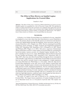 The Effect of Deer Browse on Sundial Lupine: Implications for Frosted Elﬁ Ns