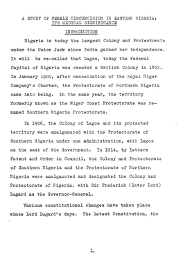 A Study of Demale Circumcision in Eastern Nigeria: Its Medical Signieicance