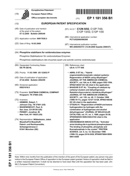 Phosphine Stabilizers for Oxidoreductase Enzymes