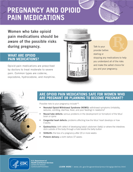 Pregnancy and Opioid Pain Medications