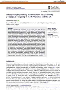 Where Everyday Mobility Meets Tourism: an Age-Friendly Perspective on Cycling in the Netherlands and the UK