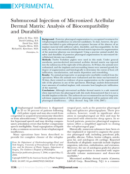 Submucosal Injection of Micronized Alloderm