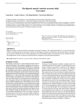 The Digastric Muscle's Anterior Accessory Belly: Case Report