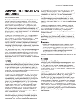 Comparative Thought and Literature 1