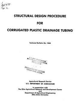 Structural Design Procedure for Corrugated Plastic Drainage Tubing