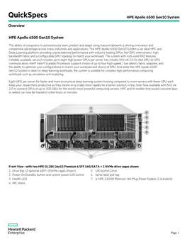 HPE Apollo 6500 Gen10 System Overview