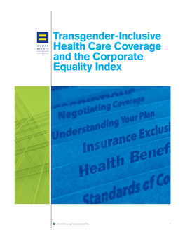 Transgender-Inclusive Health Care Coverage and the Corporate Equality Index