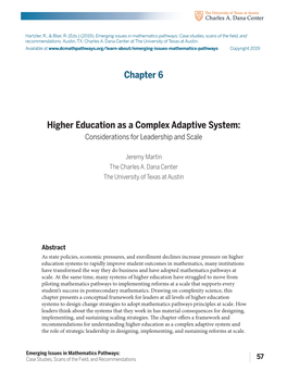 Higher Education As a Complex Adaptive System: Considerations for Leadership and Scale