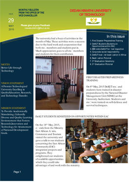 Dekut Newsletter May 2015