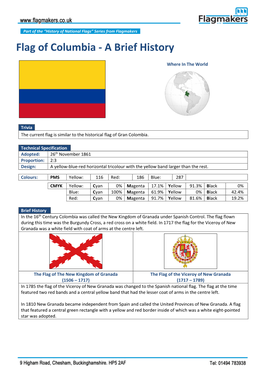 Flag of Columbia - a Brief History