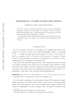 Finiteness of $ Z $-Classes in Reductive Groups