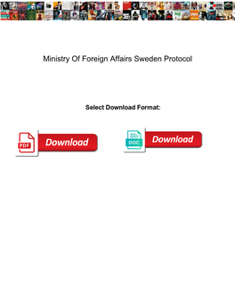 Ministry of Foreign Affairs Sweden Protocol