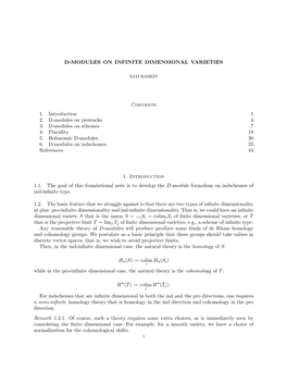 D-Modules on Infinite Dimensional Varieties