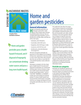 Home and Garden Pesticides