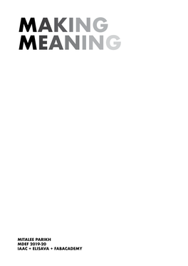 Making Meaning