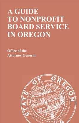 A Guide to Nonprofit Board Service in Oregon