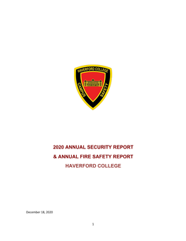 2020 Annual Security Report & Annual Fire Safety Report Haverford College