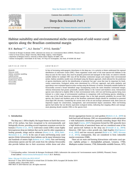 Habitat Suitability and Environmental Niche Comparison of Cold-Water Coral Species Along the Brazilian Continental Margin