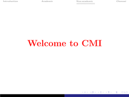 Welcome to CMI Outline