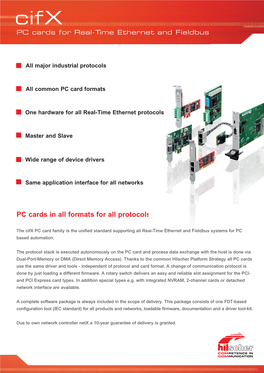 PC Cards in All Formats for All Protocols