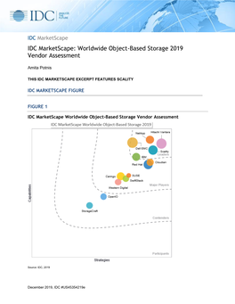 IDC Marketscape IDC Marketscape: Worldwide Object-Based Storage 2019 Vendor Assessment