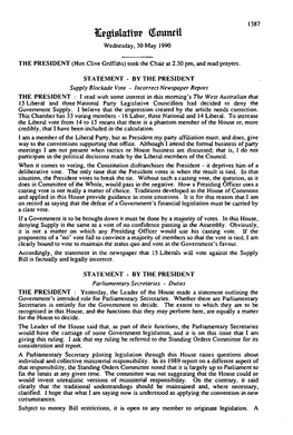 30 May 1990]19 L391 Hallahan Is in the House Because I Will Quote from Correspondence She Wrote When She Was Minister for Local Government