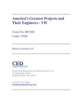 America's Greatest Projects and Their Engineers - VII