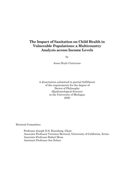 The Impact of Sanitation on Child Health in Vulnerable Populations: a Multicountry Analysis Across Income Levels