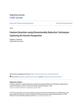 Feature Extraction Using Dimensionality Reduction Techniques: Capturing the Human Perspective